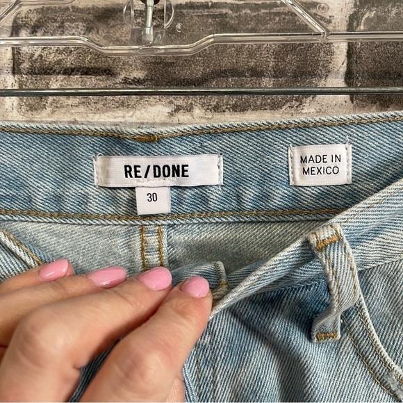 NWT Re/Done 70s high rise shorts jean denim distressed - Picture 6 of 11